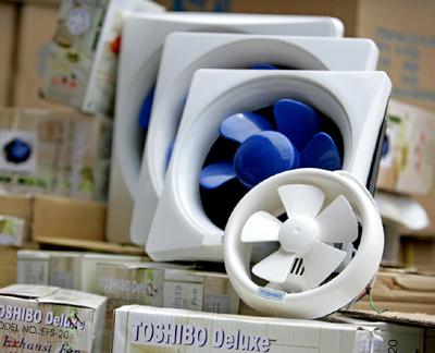 換氣扇商標(biāo)近似東芝 涉嫌侵權(quán)被查扣(圖)