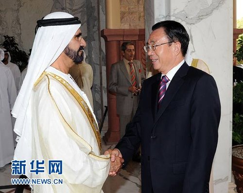 賀國強會見阿聯(lián)酋副總統(tǒng)兼總理