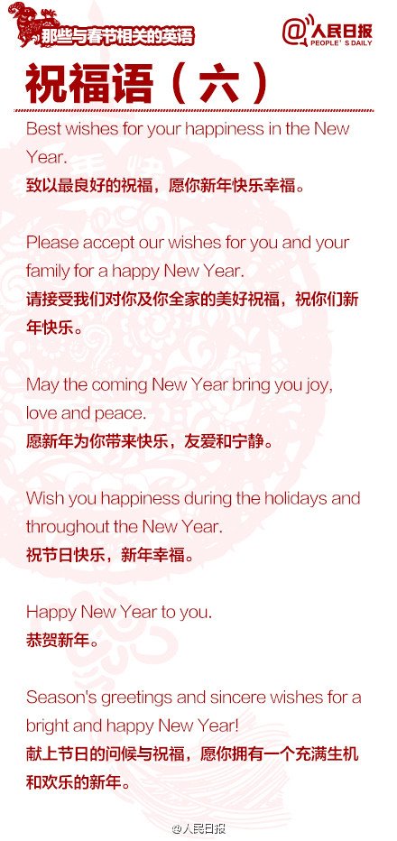 長知識！100個與春節(jié)有關(guān)的英文用語